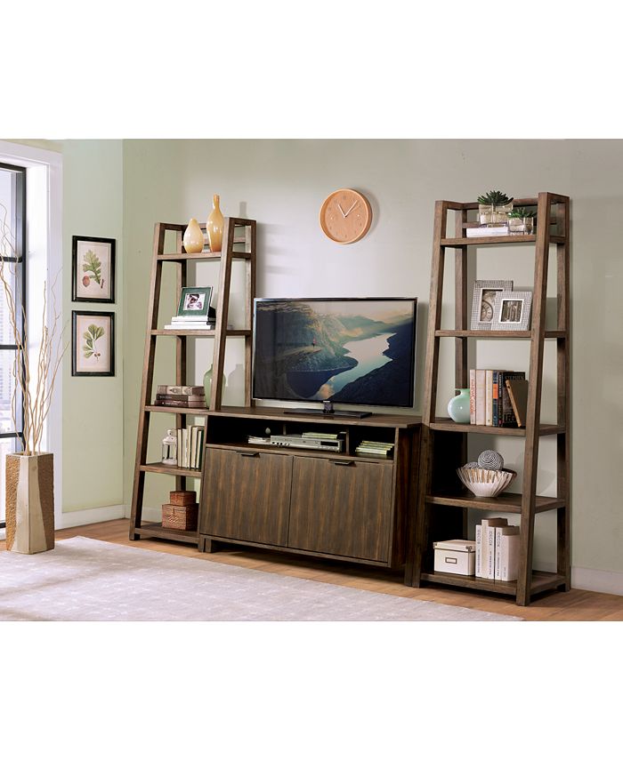 Furniture Ridgeway 3Pc. Entertainment Wall Set (Console & 2 Leaning