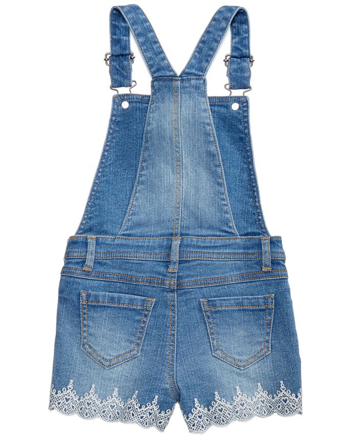 Epic Threads Little Girls Embroidered Denim Shortalls, Created for Macy ...
