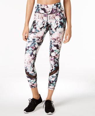 Ideology - Printed Mesh-Trimmed Ankle Leggings