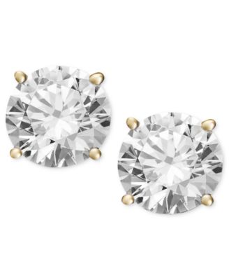 Diamond Four Prong Screw Back Stud Earrings (2 ct. t.w.) in 14k Gold