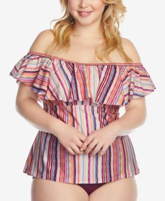 off the shoulder swimsuit top plus size