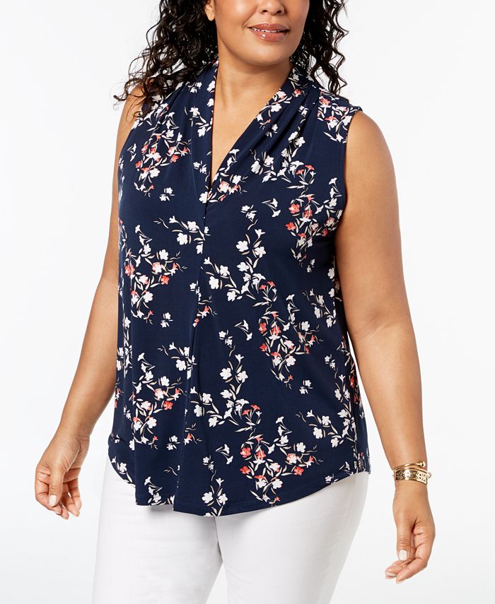 Charter Club Plus Size V-Neck Top, Created for Macy's & Reviews - Tops ...