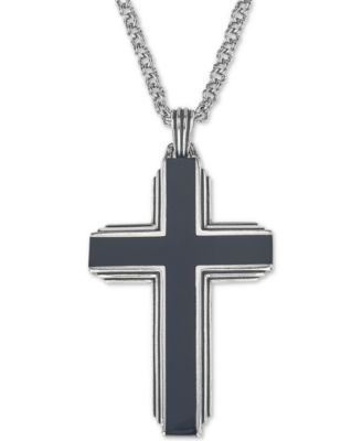 onyx mens cross necklace