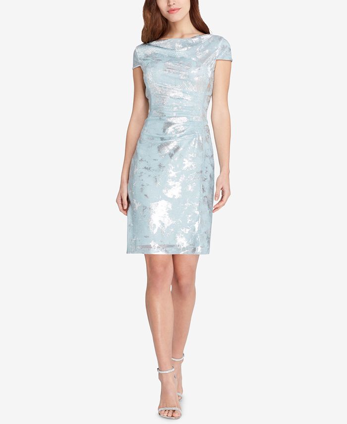 Tahari ASL Draped Metallic Dress - Macy's