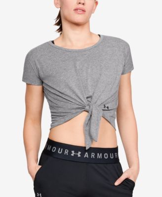 Under Armour Front-Tie Cropped T-Shirt 