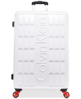 calvin klein suitcase white