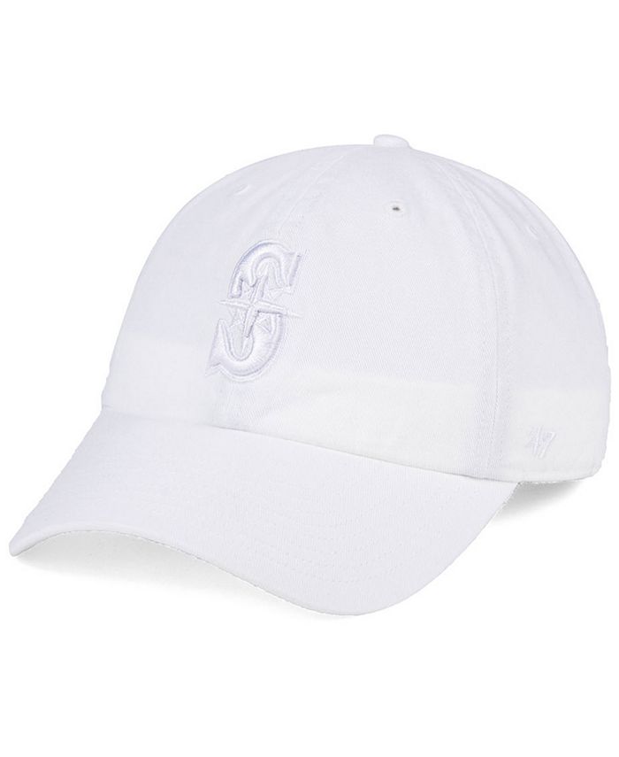 '47 Brand Seattle Mariners White/White CLEAN UP Cap - Macy's