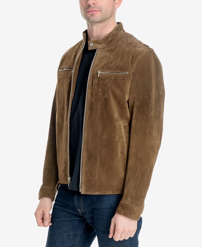 Michael Kors Men's Faux-Suede Moto Jacket & Reviews - Coats & Jackets ...