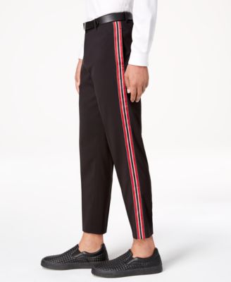 mens pants side stripe