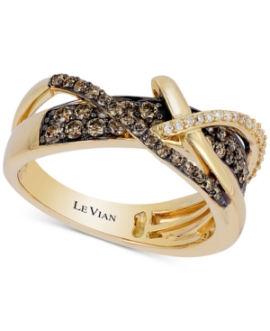image of Le Vian Chocolatier Gladiator Weave Diamond Crisscross Ring (5/8 ct. t.w.) in 14k Gold