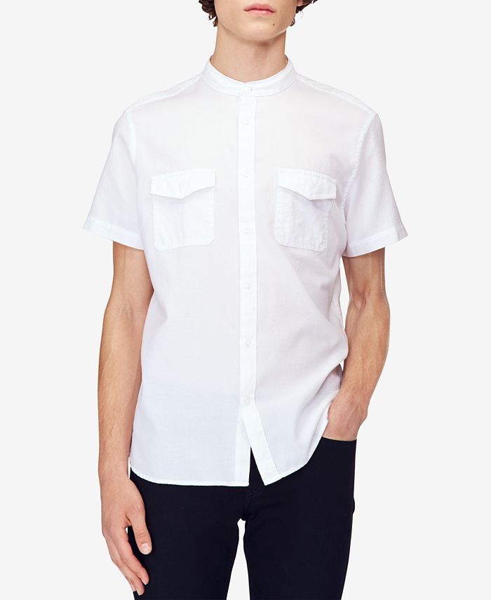 Calvin Klein Jeans Men's Banded Panama Weave Utility Shirt - Macy's