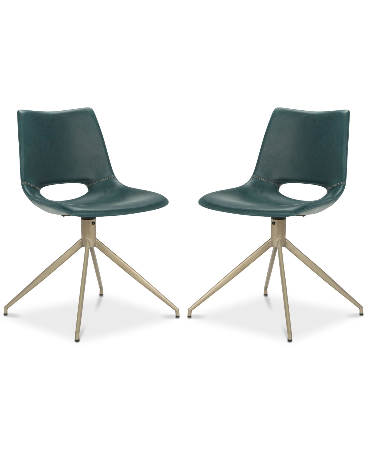 Safavieh Ghant Dining Chair (set Of 2) In Blue,brass