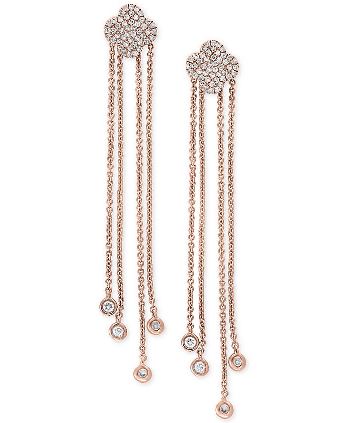 EFFY Collection Pavé Rose by EFFY® Diamond Dangle Drop Earrings (1/3 ct ...