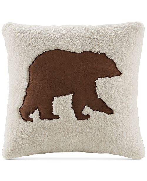 Woolrich Hadley Plaid 18 Square Faux Suede Applique Berber