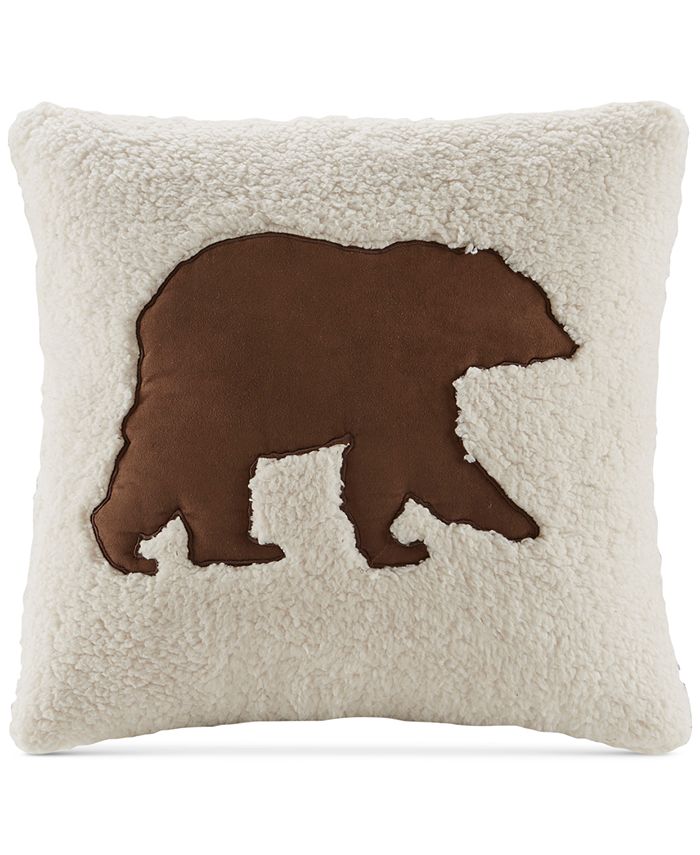 Woolrich - Hadley Plaid 18" Square Faux-Suede Appliqu&eacute; Berber Decorative Pillow
