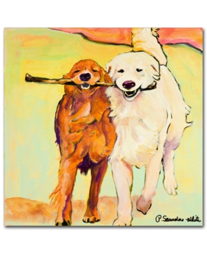 Trademark Global Pat Saunders-white 'stick With Me' 14" X 14" Canvas Wall Art
