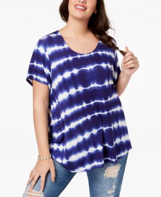 Eyeshadow - Trendy Plus Size Tie-Dyed T-Shirt