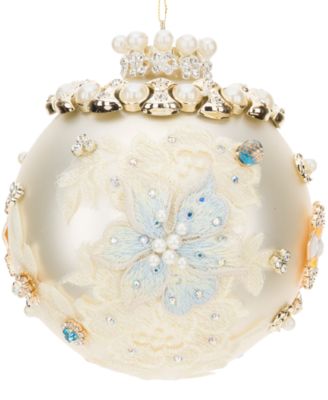Mark Roberts - King's Jeweled White Ball Ornament