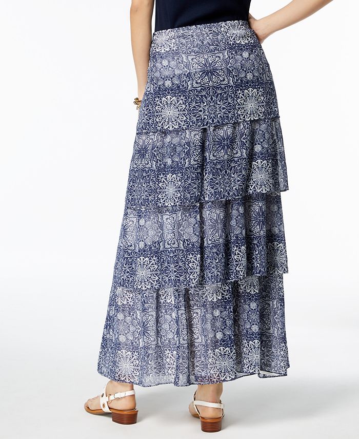 Tommy Hilfiger Tiered Chiffon Maxi Skirt, Created for Macy's - Macy's