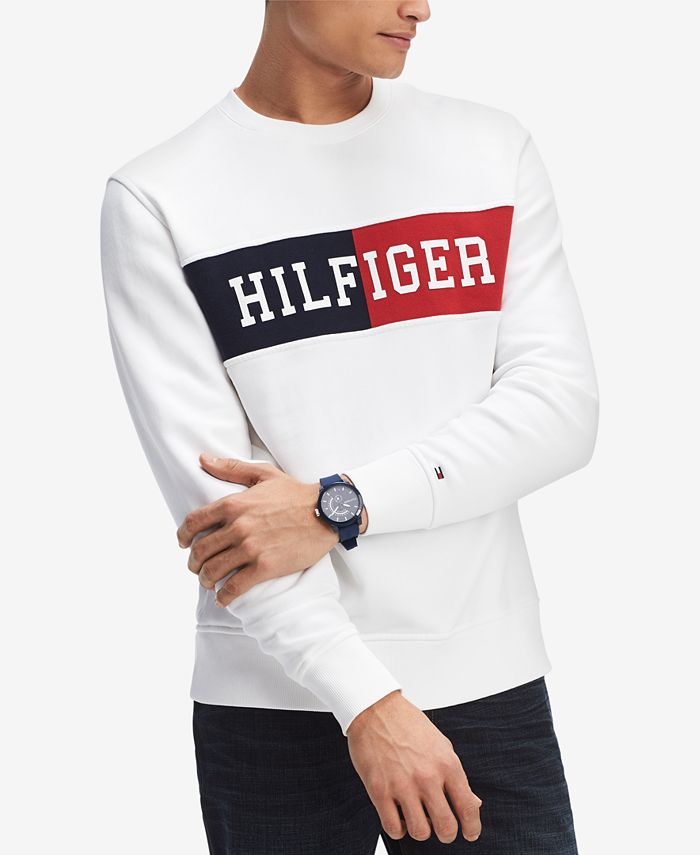 Tommy Hilfiger Men's Logo Sweatshirt, Created for Macy's & Reviews ...