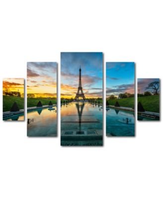 Trademark Global - Mathieu Rivrin Sunrise in Paris Multi-Panel 5-Pc. Art Set