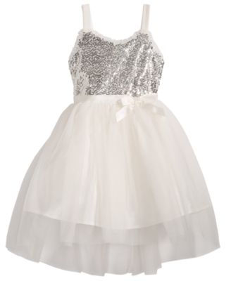 Toddlers Silver Sequin Dress