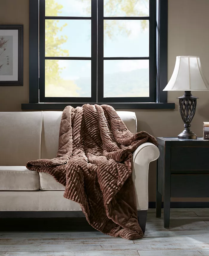 Madison Park Parker Plush Down Alternative Throw, 60 x 70 - Macys