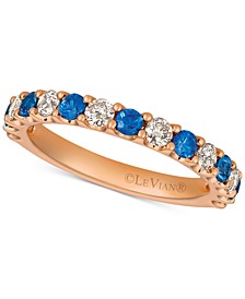 Sapphire (5/8 ct. t.w.) & Diamonds (1/2 ct. t.w.) Band in 14k Rose Gold (Also Available in Emerald & Ruby)