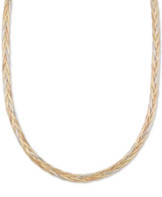 tri gold braided necklace