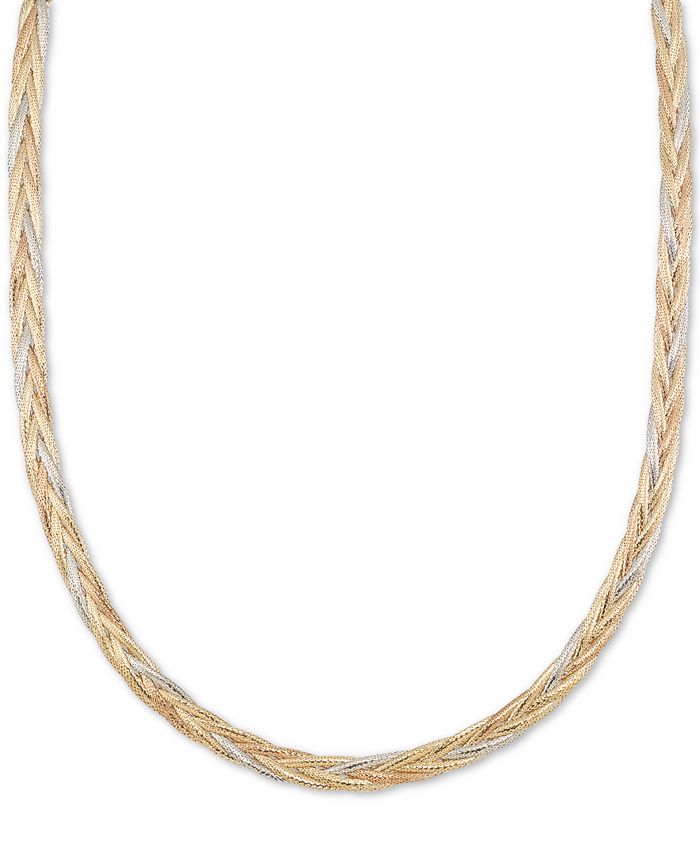 Italian Gold Graduated Wide Mesh Necklace in 14k Gold - Macy's