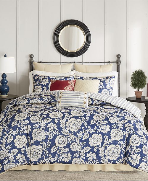 Madison Park Lucy Cotton Reversible 9 Pc California King Duvet