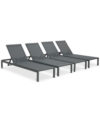Noble House - Westlake Outdoor Chaise Lounge (Set of 4), Quick Ship