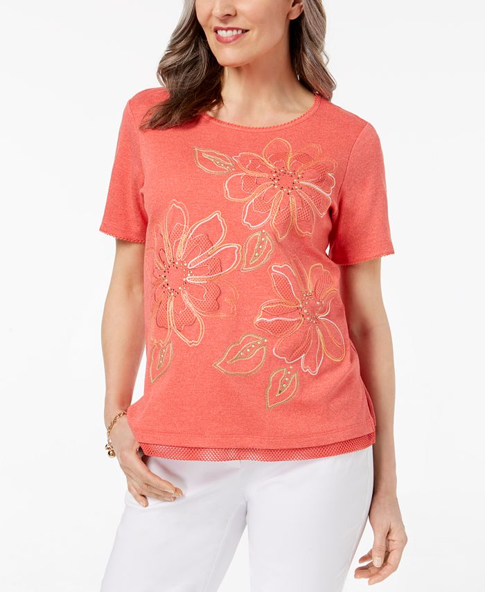 Alfred Dunner Top Chevron Acuarela Para Mujer, Multi