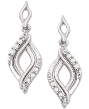 image of Diamond Twist Drop Earrings (1/10 ct. t.w.) in Sterling Silver