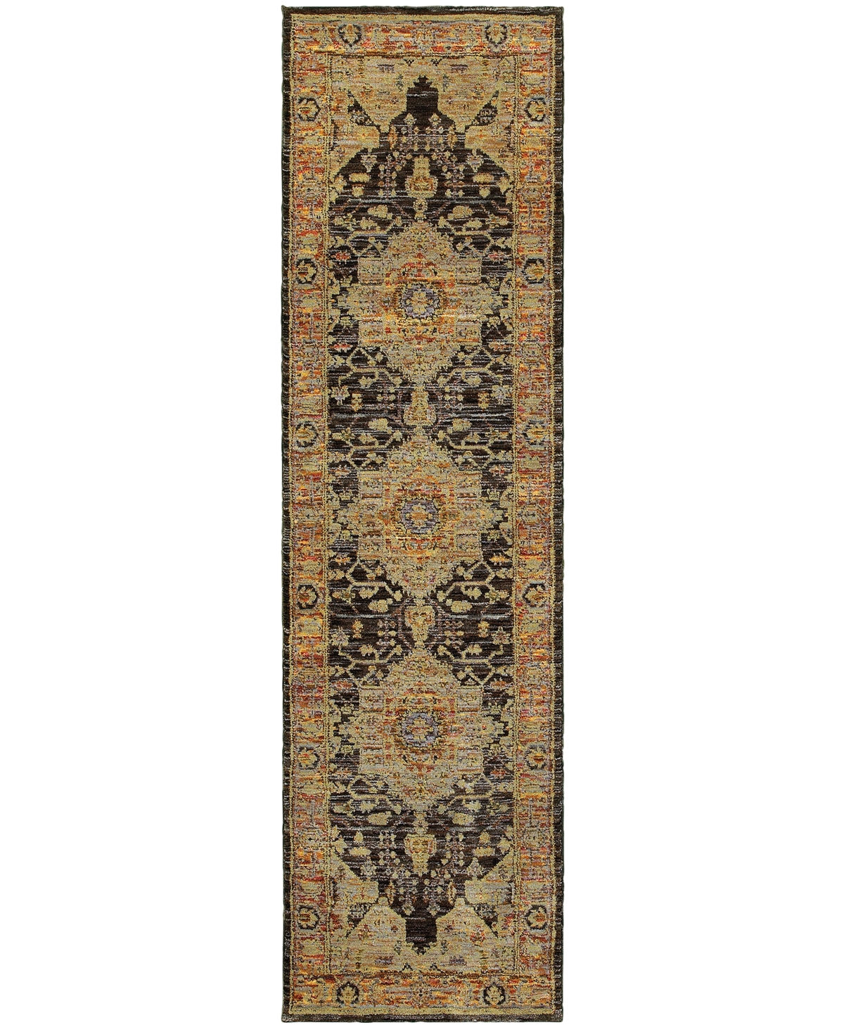 Oriental Weavers Andorra Heriz 2'3" x 8' Runner Rug - Gold