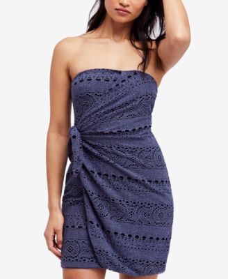 Free People - Oceanside Strapless Crochet Mini Dress