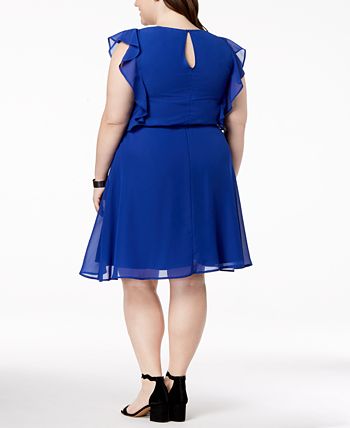 Love Squared Trendy Plus Size Ruffle-Sleeve A-Line Dress