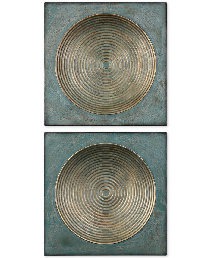 Uttermost - Sybil 2-Pc. Antiqued Gold-Tone Squares Wall Art Set