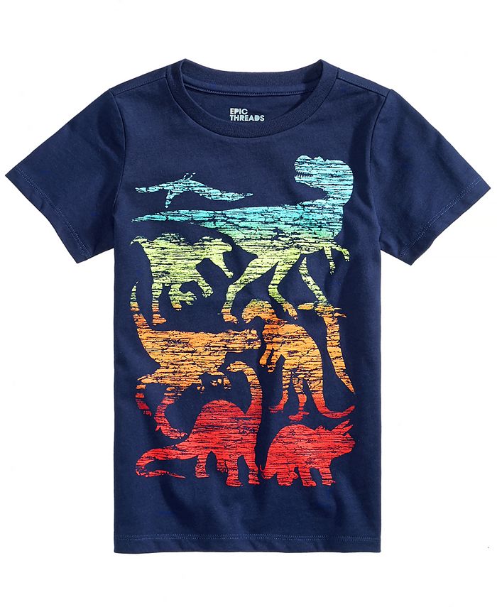 Epic Threads Little Boys Dino-Print T-Shirt, Created for Macy's - Macy's
