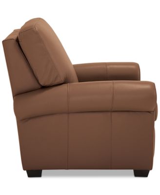 Orid 36" Leather Roll Arm Pushback Recliner, Created for Macy's