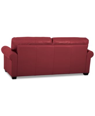 Orid 77" Leather Roll Arm Apartment Sofa