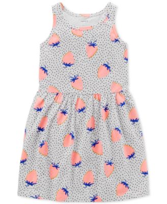 Carter's - Strawberry-Print Cotton Tank Dress, Toddler Girls