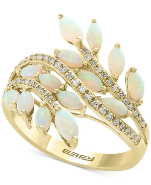 image of Effy Opal (1-1/3 ct. t.w.) & Diamond (1/5 ct. t.w.) Ring in 14k Gold