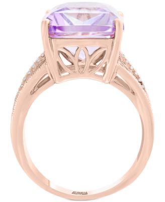 EFFY&reg; Pink Amethyst (15-1/2 ct. t.w.) & Diamond (3/8 ct. t.w.) Ring in 14k Gold (Also available in Green Quartz, Citrine, Swiss Blue Topaz and London Blue Topaz)