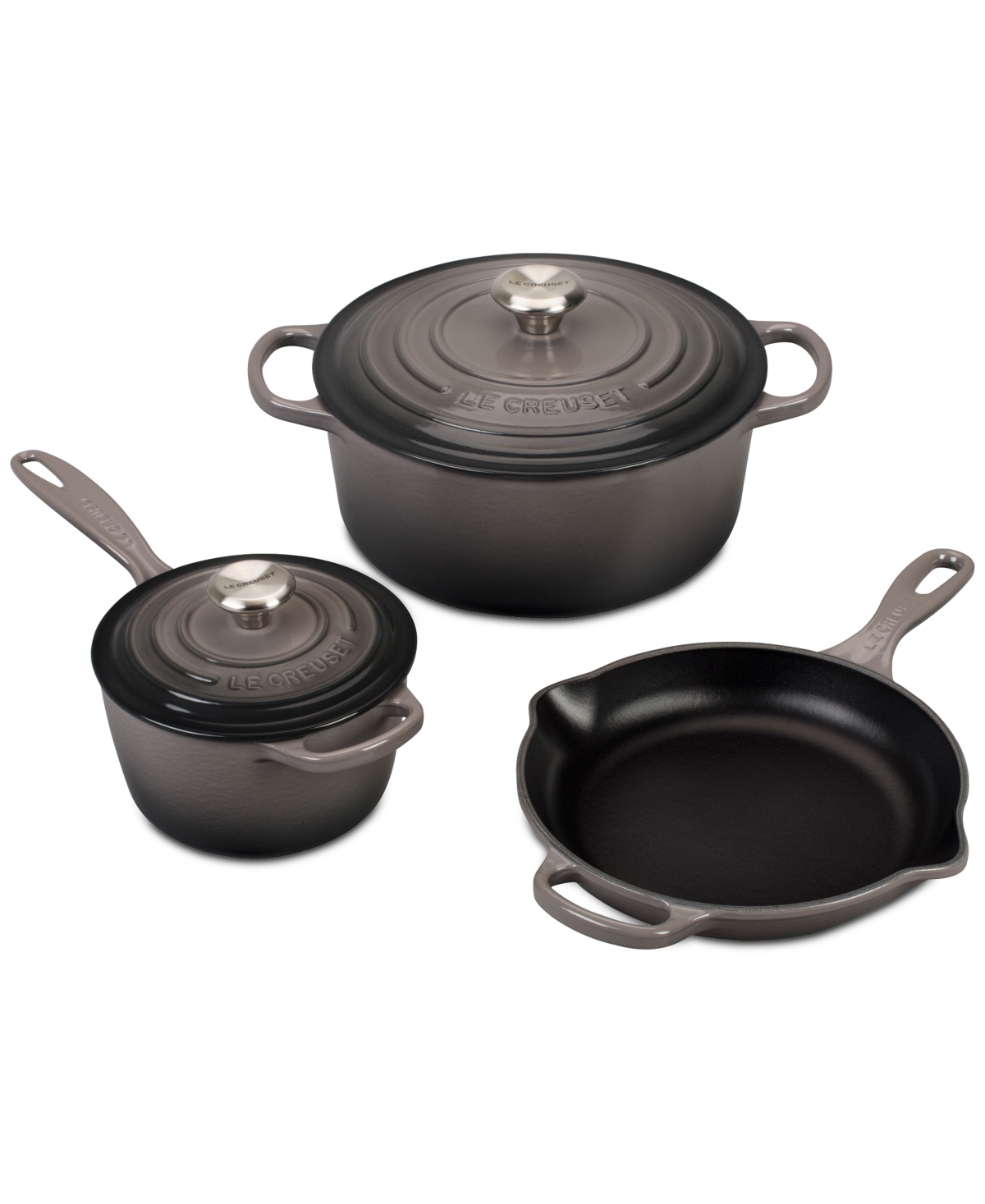Le Creuset 5-piece Signature Enameled Cast Iron Cookware Set In Tan/beige