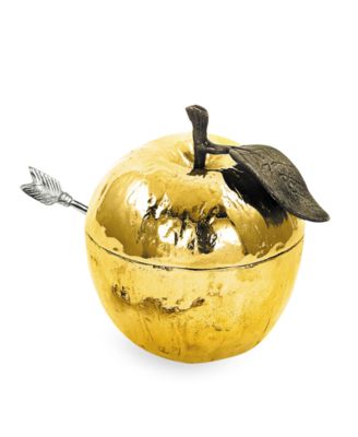 Gold Plated Apple Honey Pot