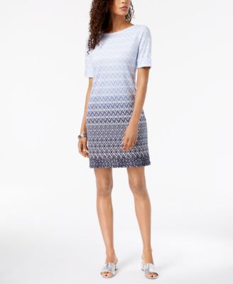 Karen Scott - Printed Elbow-Sleeve Dress