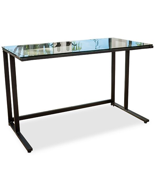 Noble House Connelly Clear Tempered Glass Computer Desk ...