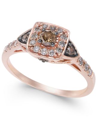 Chocolate by Petite Chocolate and White Diamond Ring (3/8 ct. t.w.) in 14k Rose, Yellow or White Gold
