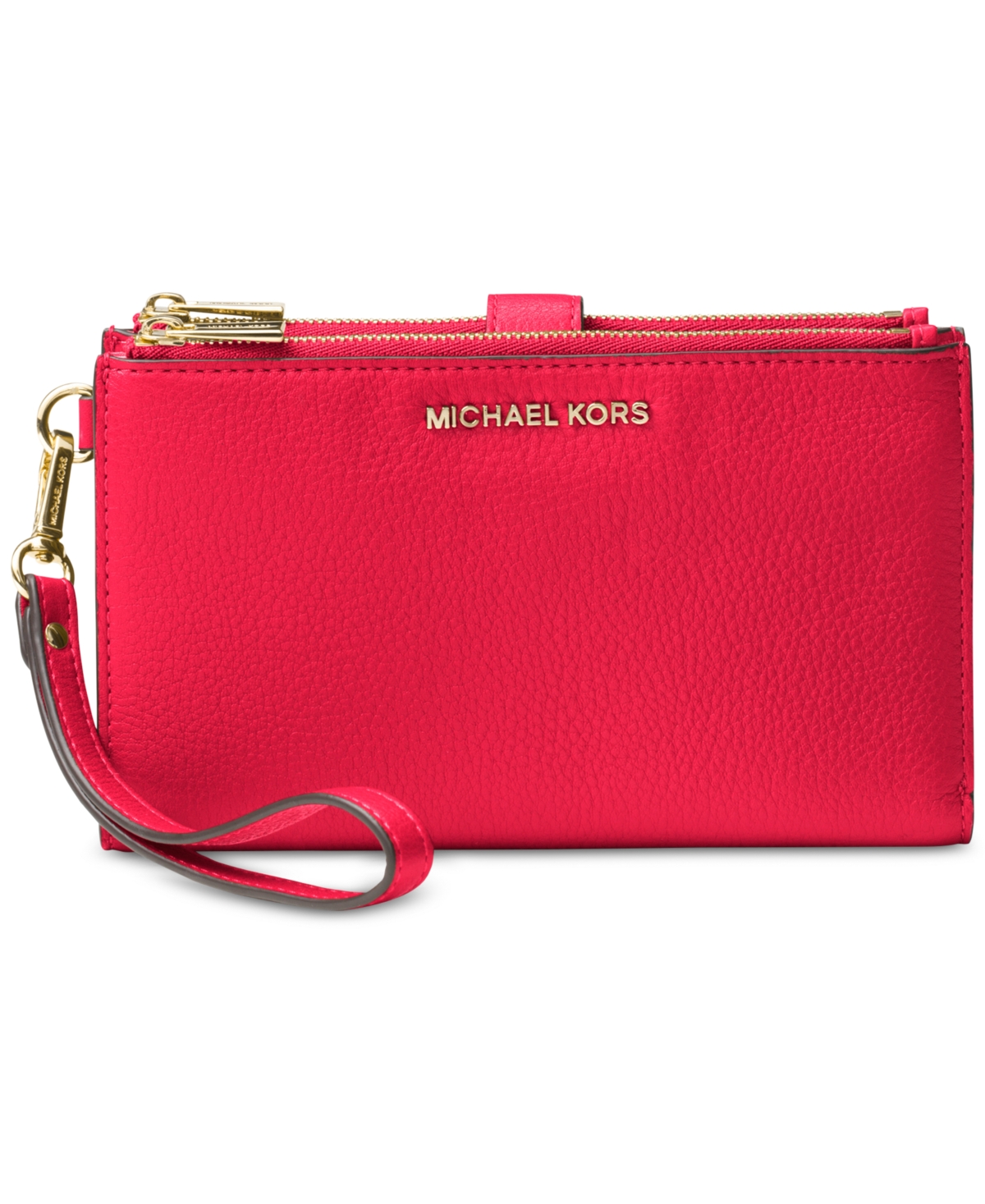Michael Kors Michael  Jet Set Double Zip Wristlet In Safari Green